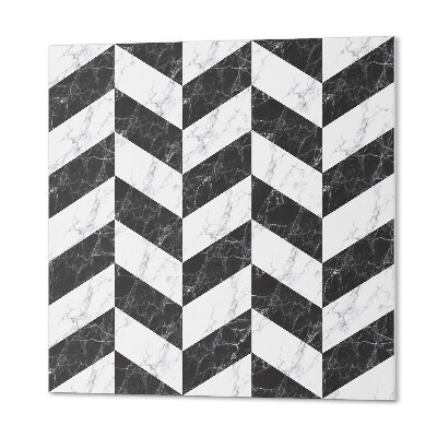 Panou decorativ bucatarie pătrat Model cu oase de pește în design de marmură