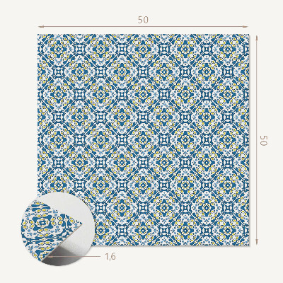 Panou decorativ bucatarie pătrat Geometric cu model floral