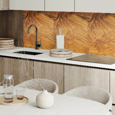 Panou decorativ bucatarie pătrat Motiv din lemn natural
