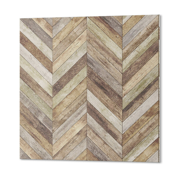 Panou decorativ bucatarie pătrat Heringbone din scânduri naturale