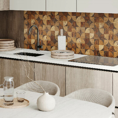 Panou decorativ pătrat Motiv din lemn în stil geometric
