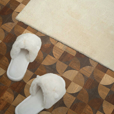 Panou decorativ pătrat Motiv din lemn în stil geometric
