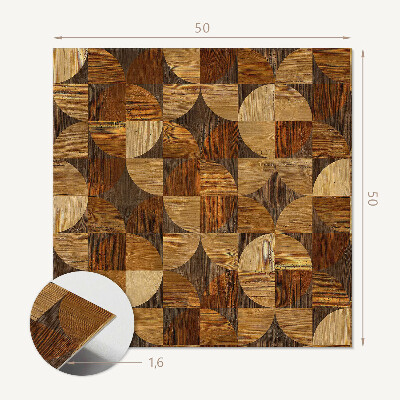 Panou decorativ pătrat Motiv din lemn în stil geometric