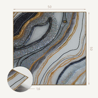 Panou decorativ pătrat Valuri abstracte în stil luminos