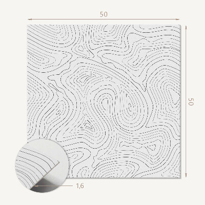 Panou decorativ pătrat Linii într-un stil abstract ondulat