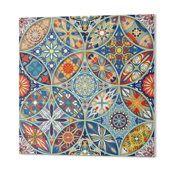 Panou decorativ bucatarie pătrat Geometrie mozaică în simetrie