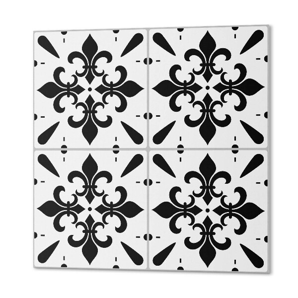 Panou decorativ bucatarie pătrat Motiv floral în stil elegant