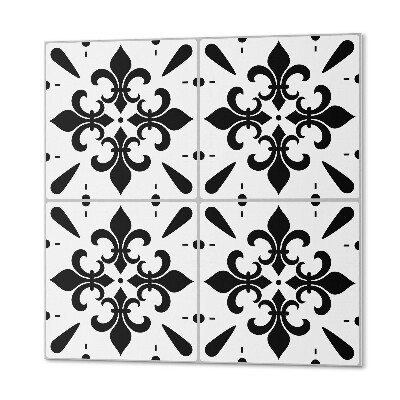 Panou decorativ bucatarie pătrat Motiv floral în stil elegant