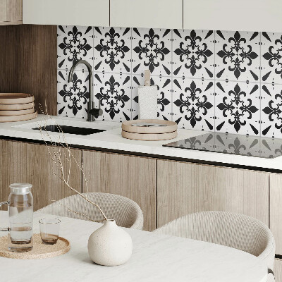 Panou decorativ bucatarie pătrat Motiv floral în stil elegant