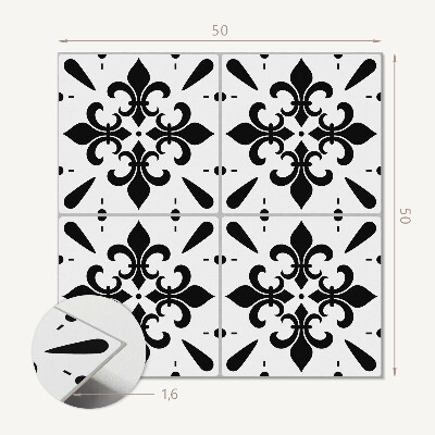 Panou decorativ bucatarie pătrat Motiv floral în stil elegant
