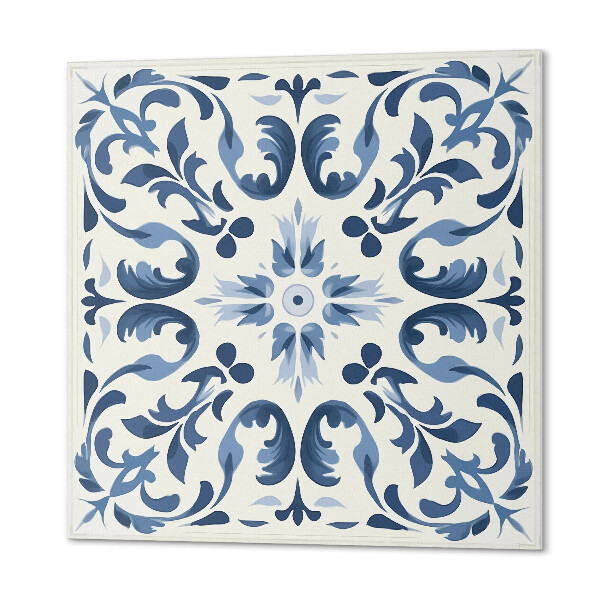 Panou decorativ bucatarie pătrat Grafică florală pe plăci