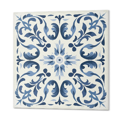 Panou decorativ bucatarie pătrat Grafică florală pe plăci