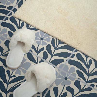 Panou decorativ pătrat Motiv cu flori și frunze