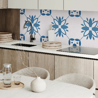 Panou decorativ bucatarie pătrat Model floral cu accente de frunze