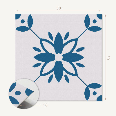 Panou decorativ bucatarie pătrat Model floral cu accente de frunze