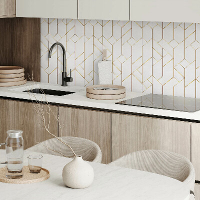 Panou decorativ bucatarie pătrat Model de linii abstracte în stil geometric