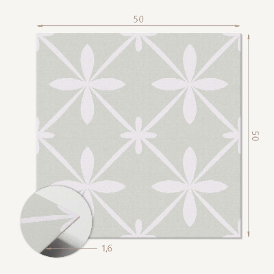 Panou decorativ pătrat Model de plasă cu elemente florale