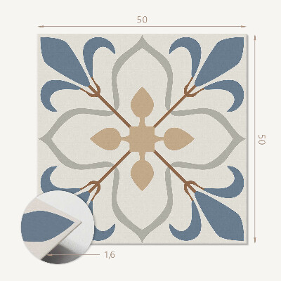 Panou decorativ bucatarie pătrat Design floral cu frunze