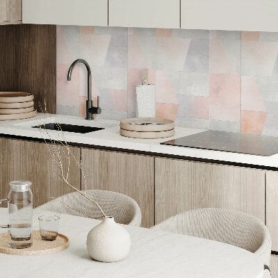 Panou decorativ bucatarie pătrat Forme geometrice pastelate