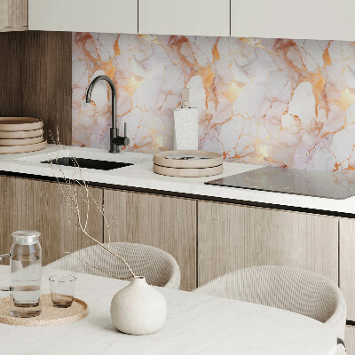 Panou decorativ bucatarie pătrat Model elegant de marmură cu vene