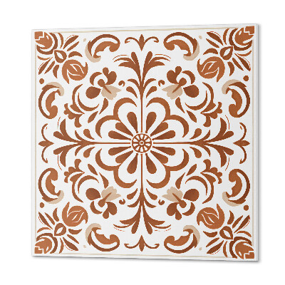 Panou decorativ bucatarie pătrat Model de flori în stil ornamental