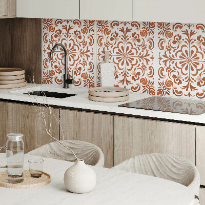 Panou decorativ bucatarie pătrat Model de flori în stil ornamental