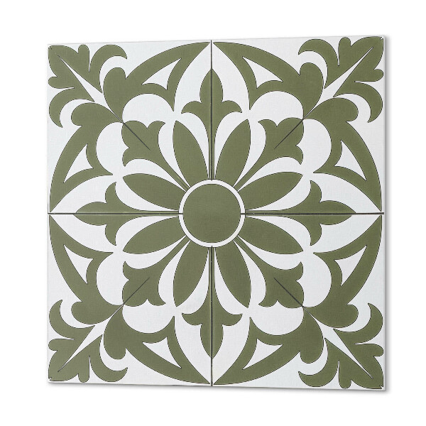 Panou decorativ bucatarie pătrat Motiv vegetal cu flori și frunze