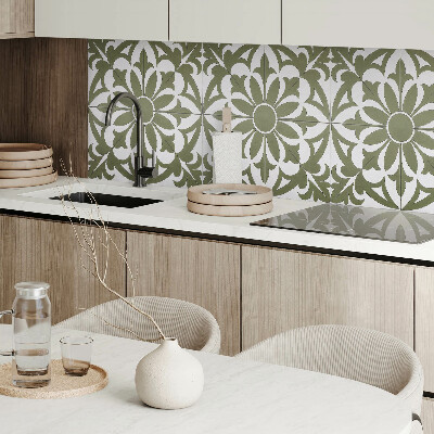Panou decorativ bucatarie pătrat Motiv vegetal cu flori și frunze
