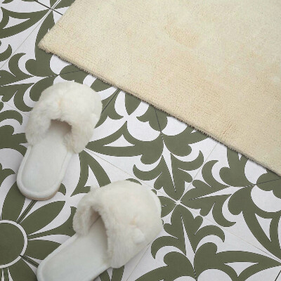Panou decorativ bucatarie pătrat Motiv vegetal cu flori și frunze