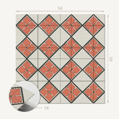 Panou decorativ bucatarie pătrat Motiv geometric elegant cu romb