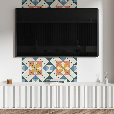 Panou decorativ bucatarie pătrat Geometrie în versiune florală