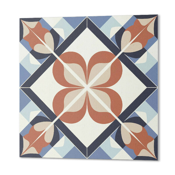 Panou decorativ pătrat Motiv floral echilibrat în aranjament geometric