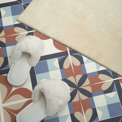 Panou decorativ pătrat Motiv floral echilibrat în aranjament geometric