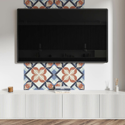 Panou decorativ pătrat Motiv floral echilibrat în aranjament geometric