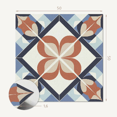 Panou decorativ pătrat Motiv floral echilibrat în aranjament geometric