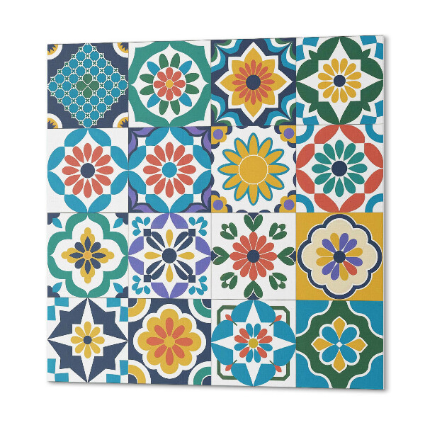 Panou decorativ pătrat Motive florale cu accent geometric
