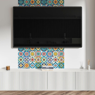 Panou decorativ pătrat Motive florale cu accent geometric