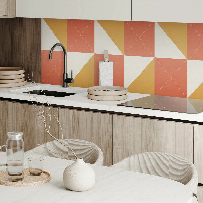 Panou decorativ bucatarie pătrat Accente geometrice calde