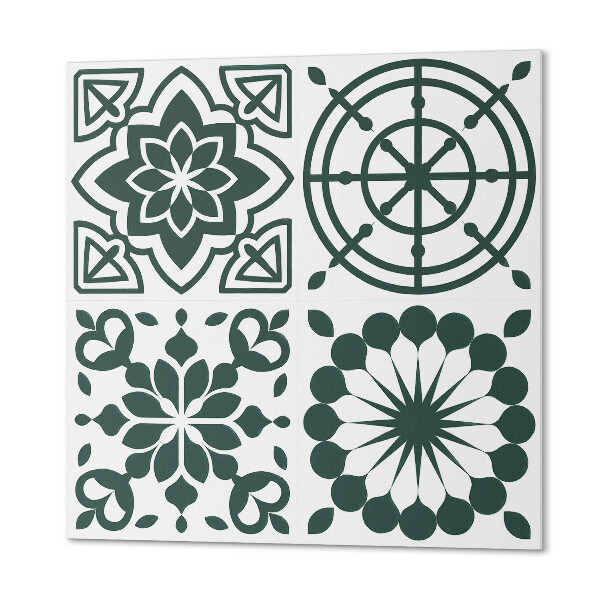 Panou decorativ bucatarie pătrat Flori în forme geometrice