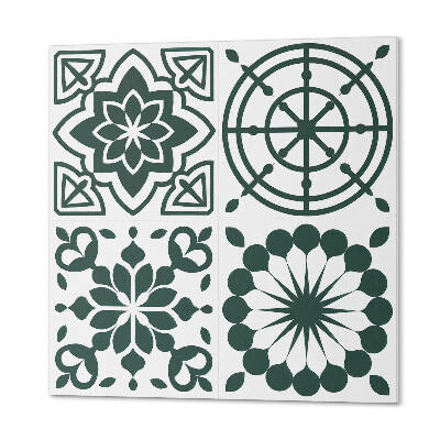 Panou decorativ bucatarie pătrat Flori în forme geometrice