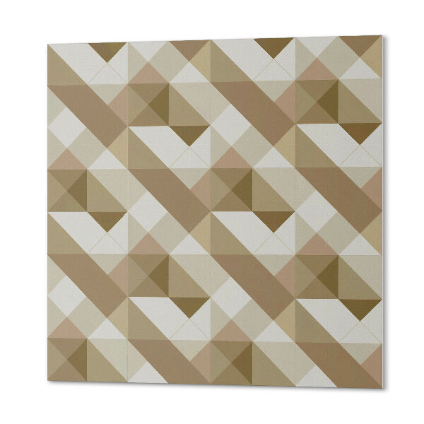 Panou decorativ bucatarie pătrat Motiv geometric în nuanțe ale naturii