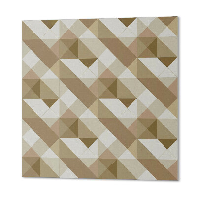 Panou decorativ bucatarie pătrat Motiv geometric în nuanțe ale naturii