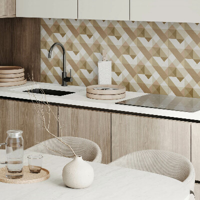 Panou decorativ bucatarie pătrat Motiv geometric în nuanțe ale naturii