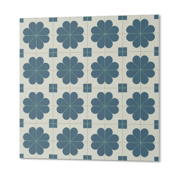 Panou decorativ bucatarie pătrat Verificați cu accent floral