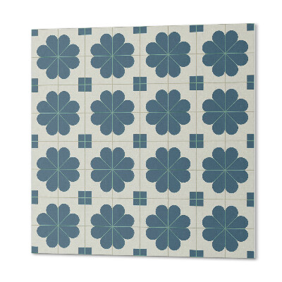 Panou decorativ bucatarie pătrat Verificați cu accent floral