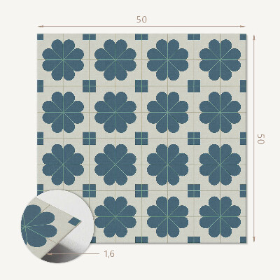 Panou decorativ bucatarie pătrat Verificați cu accent floral