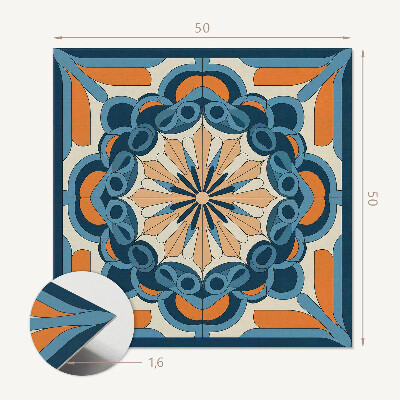 Panou decorativ pătrat Model floral în stil mandala