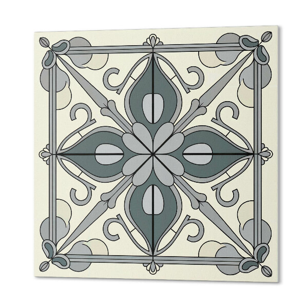 Panou decorativ bucatarie pătrat Flori cu decoratiuni elegante