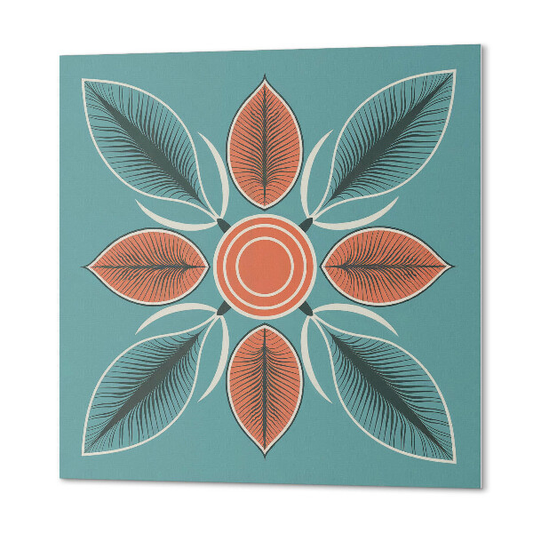 Panou decorativ pătrat Design popular cu flori și frunze