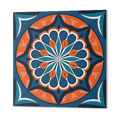 Panou decorativ bucatarie pătrat Model de mandala cu motiv de frunze
